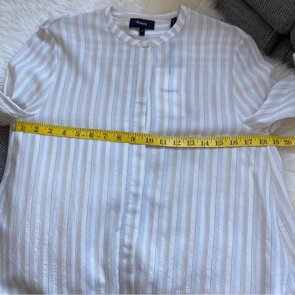 NWT Theory Easy Shirt in Corded Viscose-Cotton Size Petite - Picture 14 of 16